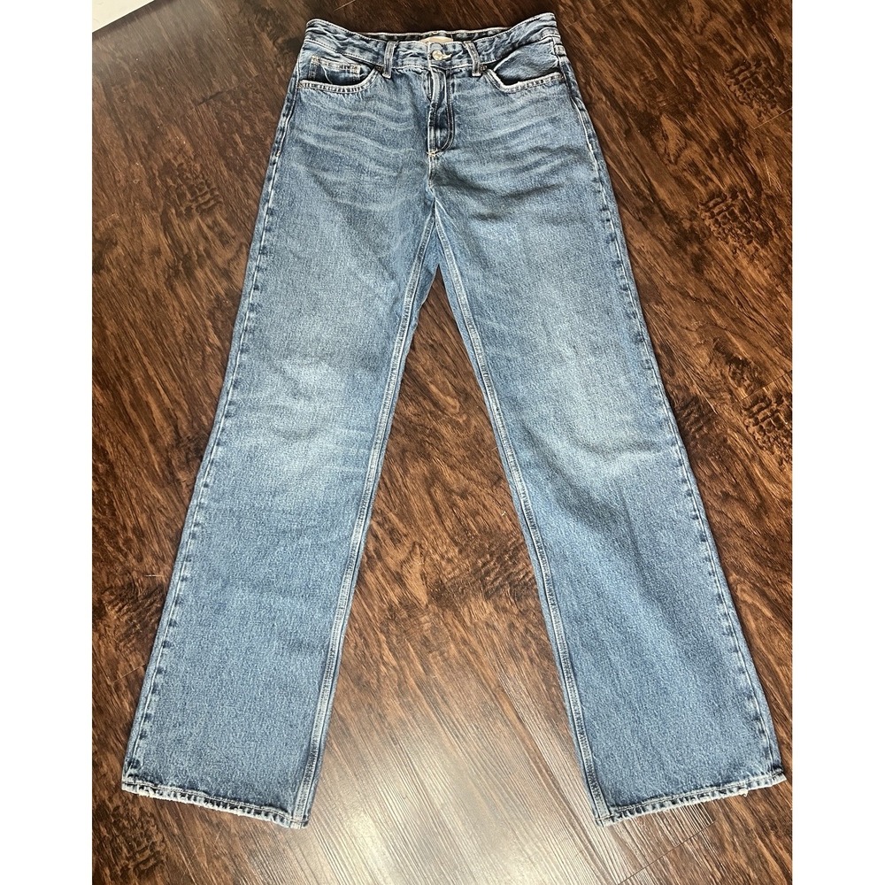 Zara‎ Straight Leg Jeans Womens Size 6 Light Wash Vintage 90s Denim